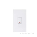 Interruptor de pólo duplo 45A250V com Neon Branco 86x147mm